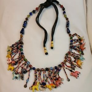 A very unique handmade beaded necklace